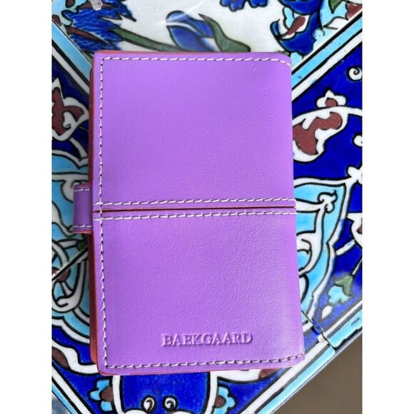 Baekgaard Leather Mini Notebook Pink Orange - Picture 2 of 5